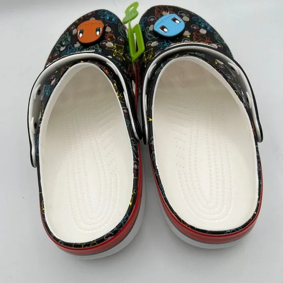 Crocs Pokemon Classic Clog Mens sz 11 Black Multi Color Character Print Jibbitz - Picture 6 of 8